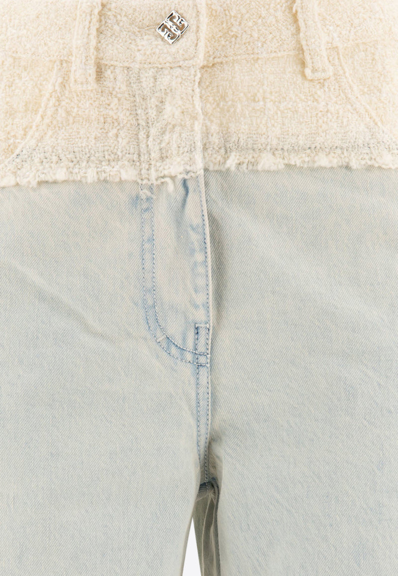 Givenchy Oversized Denim and Tweed Jeans BW50WG5YB5128_71131 Blue