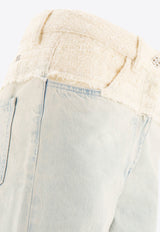 Givenchy Oversized Denim and Tweed Jeans BW50WG5YB5128_71131 Blue