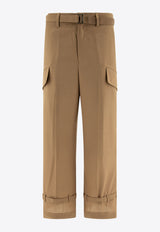 Sacai Mid-Rise Belted Pants Beige 24-03423M651_71123