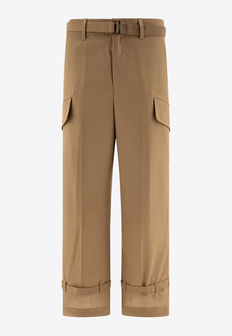 Sacai Mid-Rise Belted Pants Beige 24-03423M651_71123