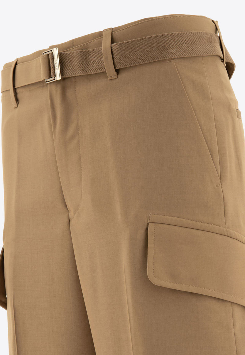 Sacai Mid-Rise Belted Pants Beige 24-03423M651_71123