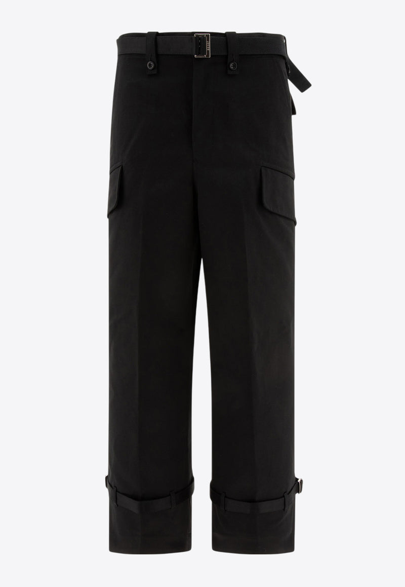 Sacai Mid-Rise Belted Pants Black 24-03429M001_71097