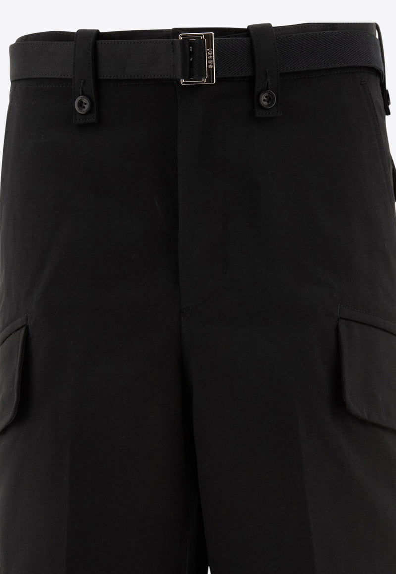 Sacai Mid-Rise Belted Pants Black 24-03429M001_71097
