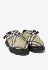 Burberry Pillow Check-Motif Slippers Beige 8094483_71264