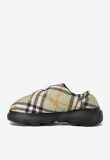 Burberry Pillow Check-Motif Slippers Beige 8094483_71264