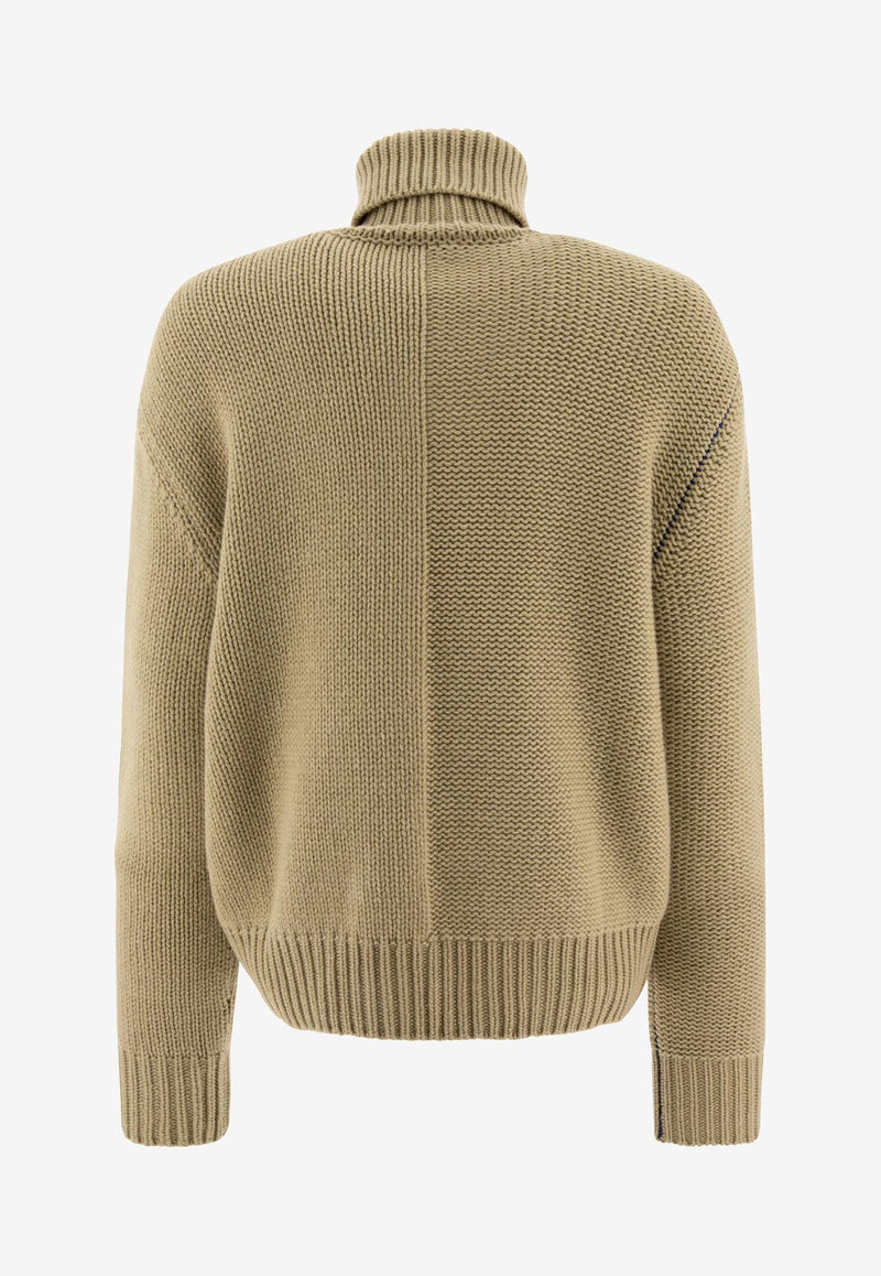 Burberry EKD Knitted Cashmere Turtleneck Sweater Green 8096338_71268