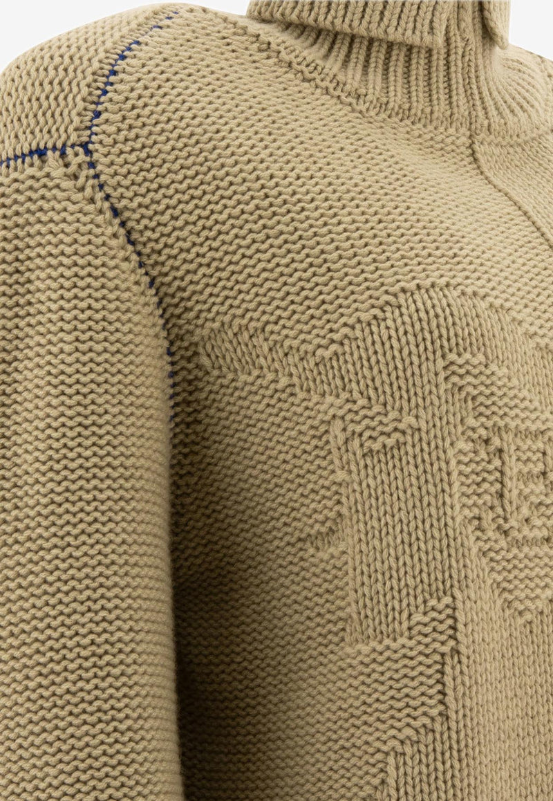 Burberry EKD Knitted Cashmere Turtleneck Sweater Green 8096338_71268