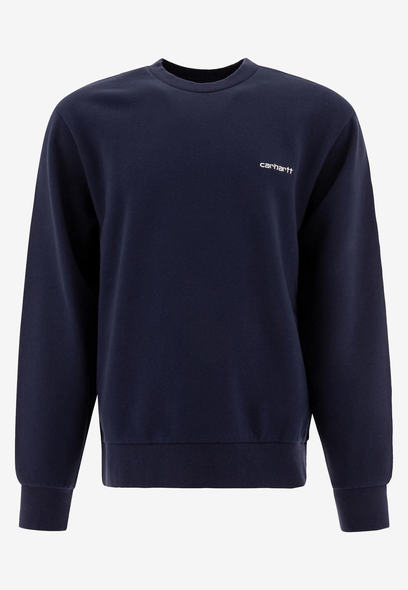 Carhartt Wip Script Embroidered Sweatshirt Navy I0336572AH.XX_71194