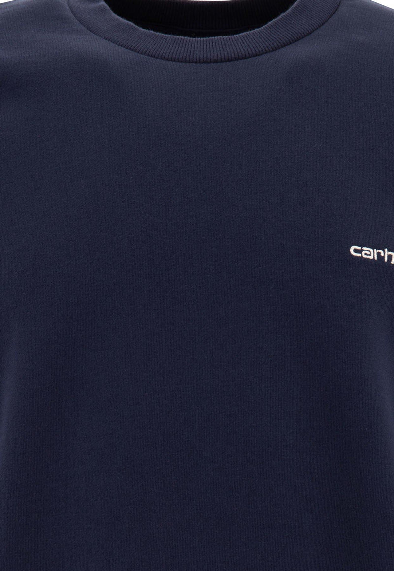 Carhartt Wip Script Embroidered Sweatshirt Navy I0336572AH.XX_71194