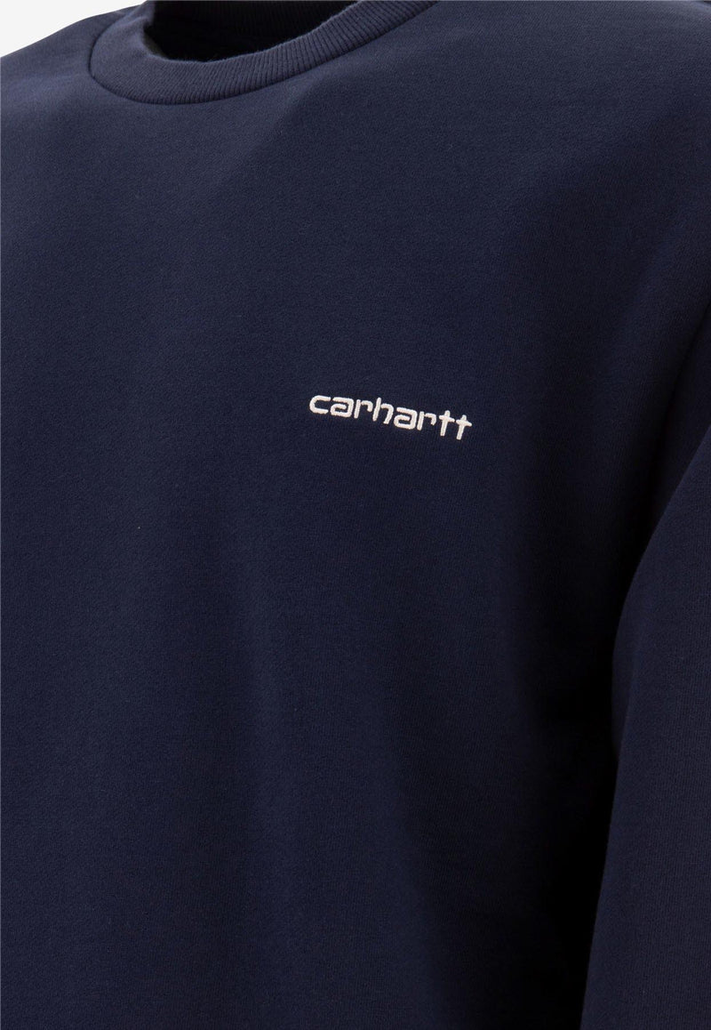 Carhartt Wip Script Embroidered Sweatshirt Navy I0336572AH.XX_71194