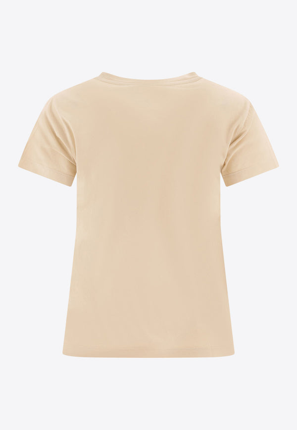 PINKO Logo Print T-shirt Beige 100355A2A3C16_71179