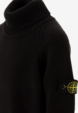 Stone Island Junior Boys Compass Patch Turtleneck Sweater Black 8116504A2V0029_71602