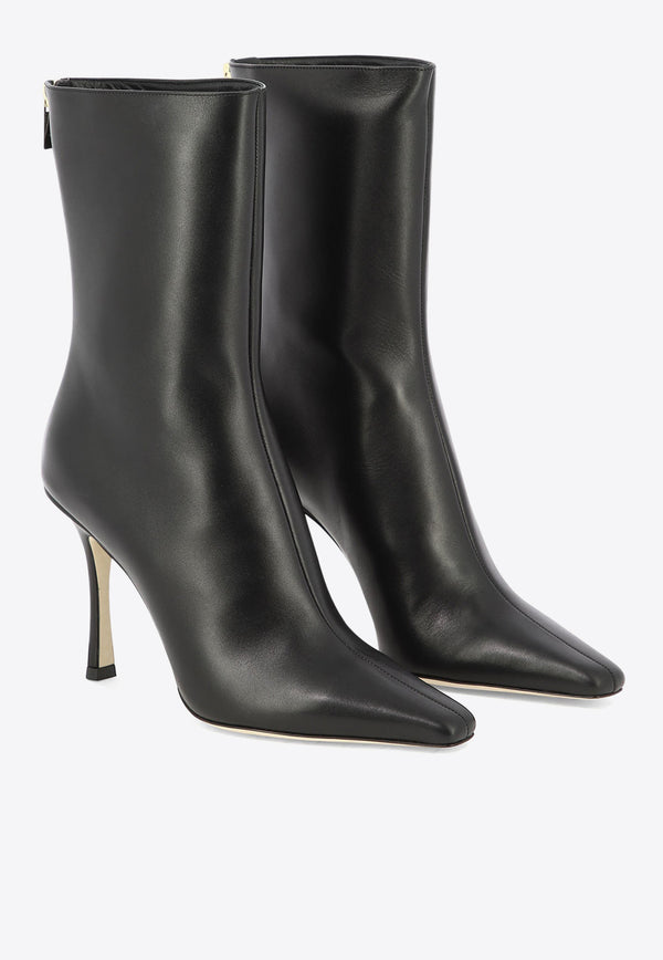 Jimmy Choo Agathe 100 Ankle Boots in Calf Leather AGATHE AB 100LTCBLACK_71613 Black