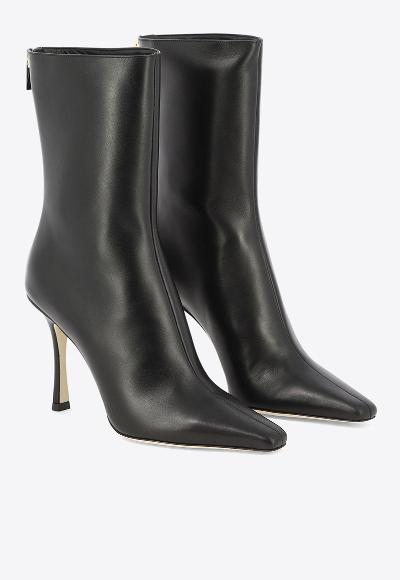 Jimmy Choo Agathe 100 Ankle Boots in Calf Leather AGATHE AB 100LTCBLACK_71613 Black