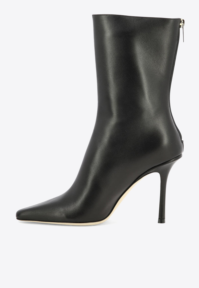 Jimmy Choo Agathe 100 Ankle Boots in Calf Leather AGATHE AB 100LTCBLACK_71613 Black
