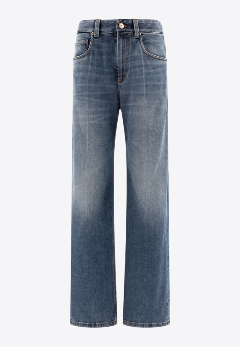 Brunello Cucinelli Washed Straight-Leg Jeans Blue MB114P5941C8986_71771