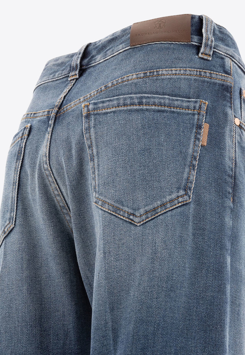 Brunello Cucinelli Washed Straight-Leg Jeans Blue MB114P5941C8986_71771