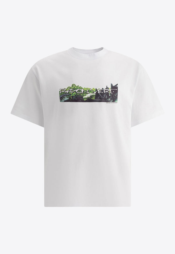 Rayon Vert Logo-Printed Crewneck T-shirt 24WRV-TS01GHOST WHITE_71914