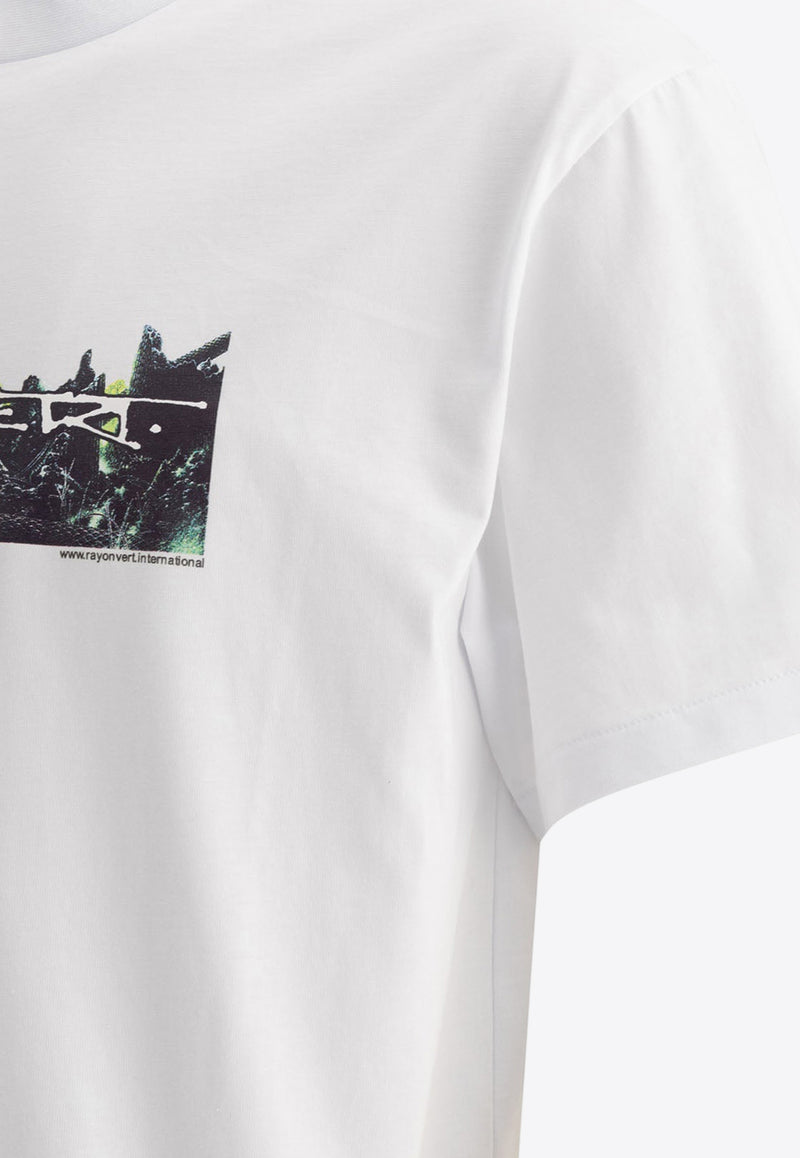 Rayon Vert Logo-Printed Crewneck T-shirt 24WRV-TS01GHOST WHITE_71914