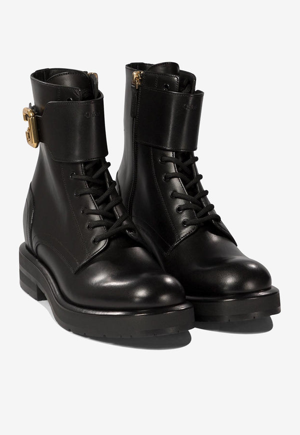 Chloé Coddington Combat Boots  Black C24W06ULU001_72035