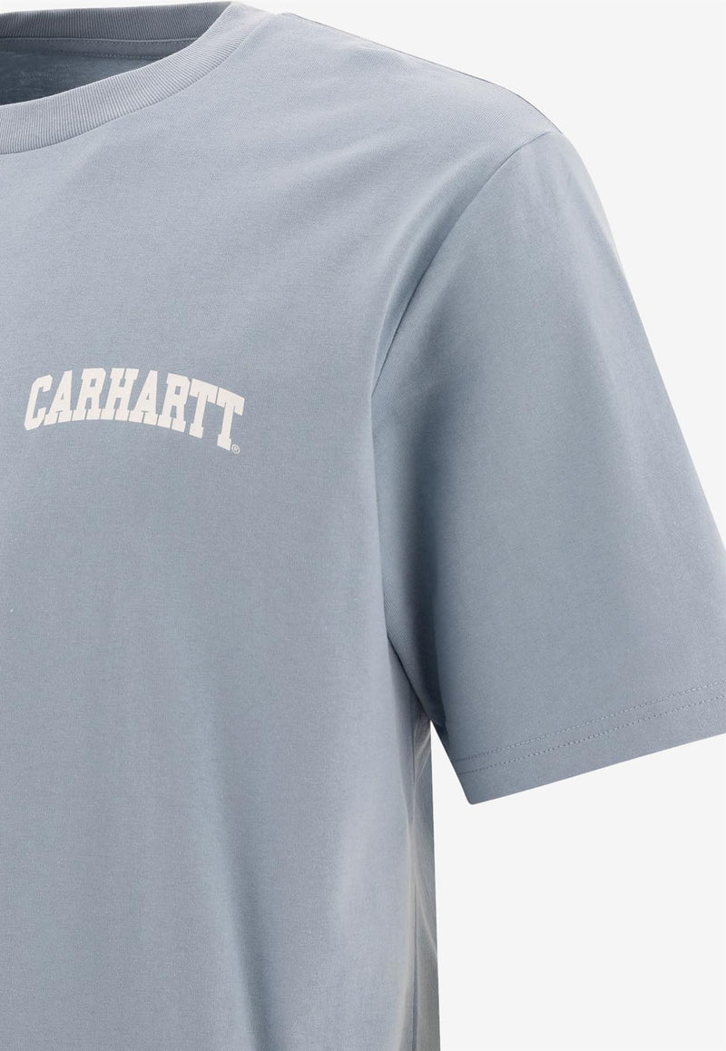Carhartt Wip University Script Logo T-shirt Blue I0348522DQ.XX_72183