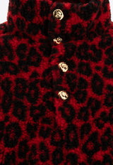 Alexander McQueen Leopard Print Fleece Jacket 801980QXABB6045_72360 Red