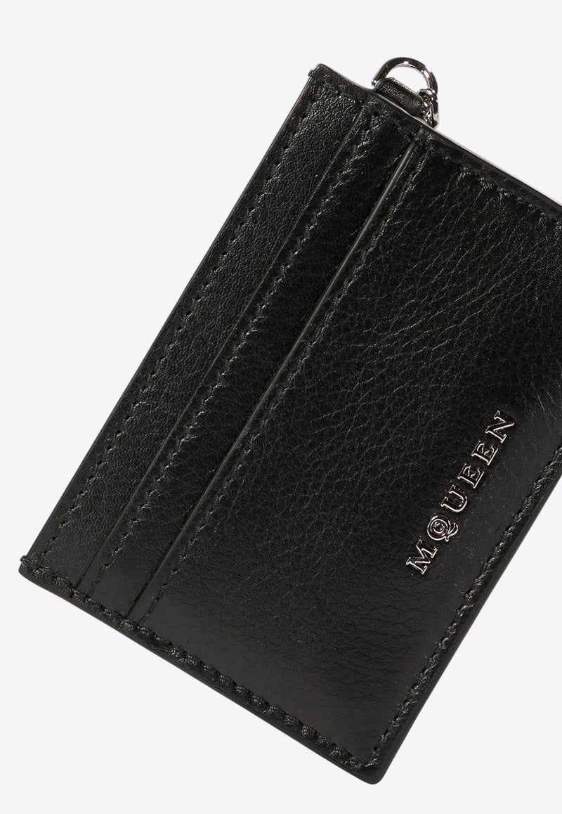 Alexander McQueen Logo T-Bar Leather Cardholder 8044341T1AN1000_72419 Black