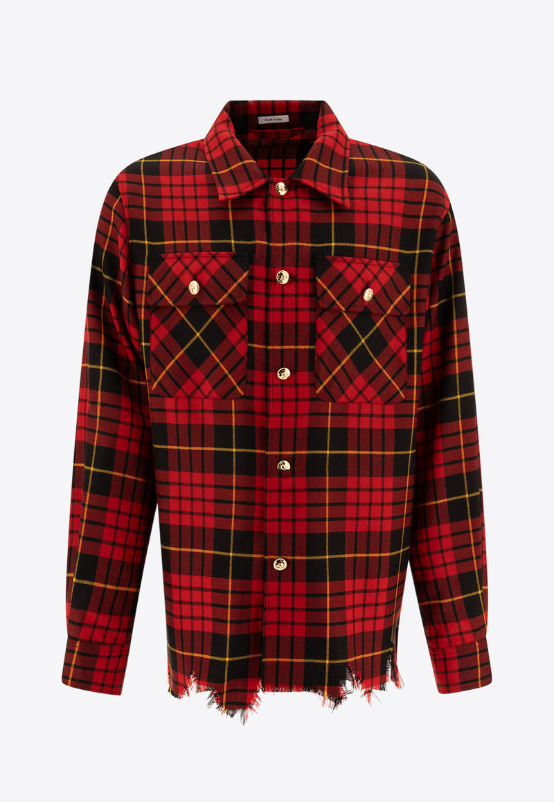 Alexander McQueen Distressed Tartan Overshirt 805529QUABW6120_72315