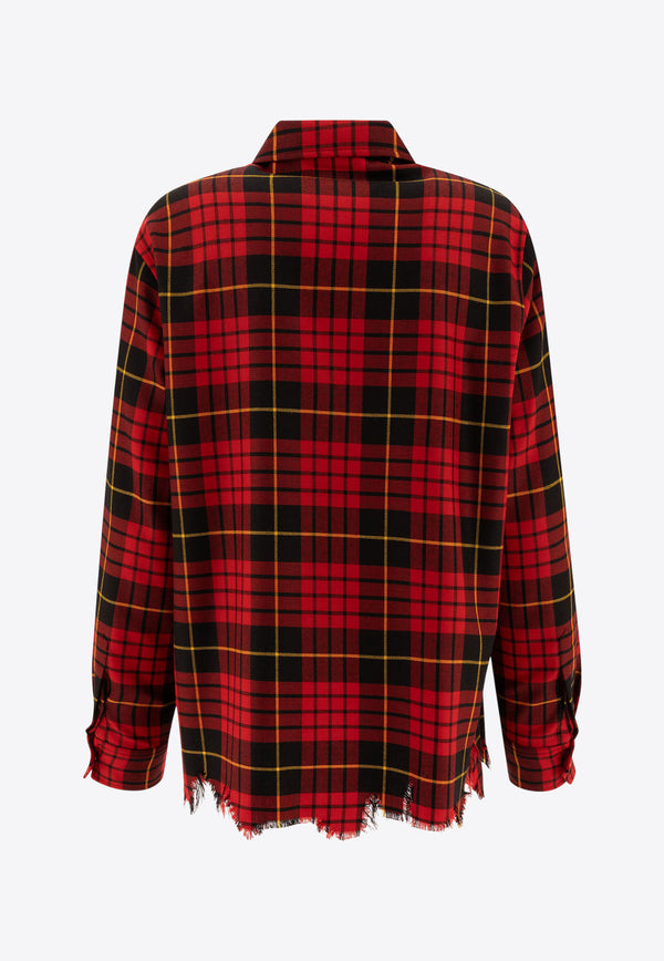Alexander McQueen Distressed Tartan Overshirt 805529QUABW6120_72315