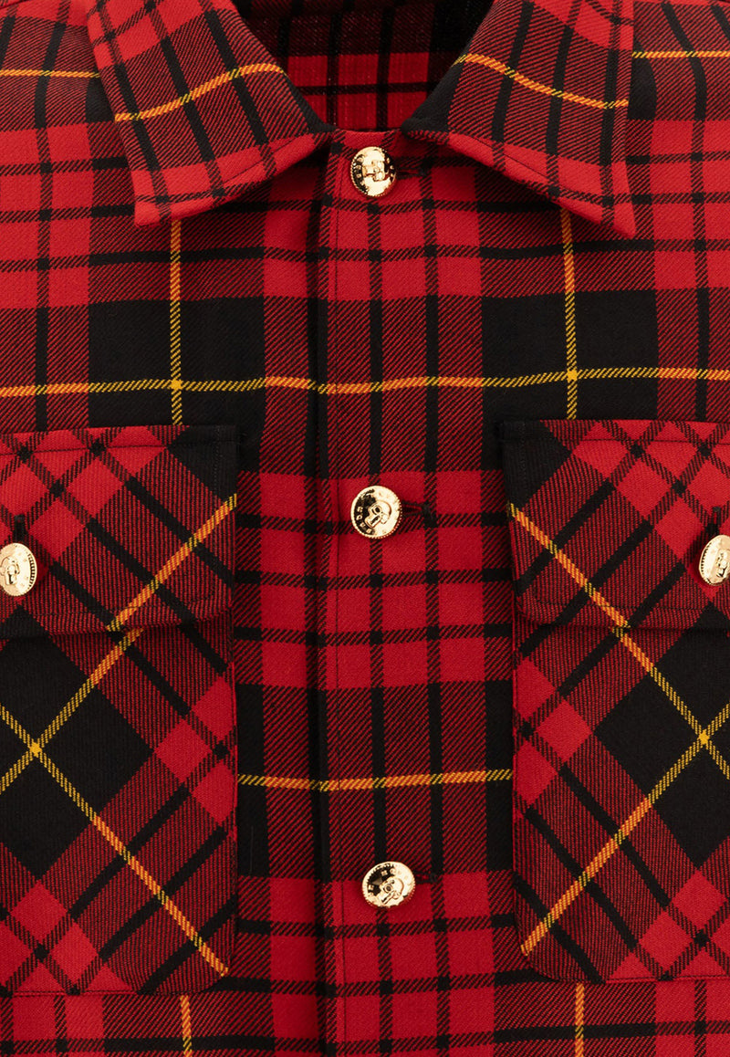 Alexander McQueen Distressed Tartan Overshirt 805529QUABW6120_72315