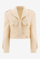 Givenchy Cropped Tweed Jacket Cream BW30JK15MC150_72420
