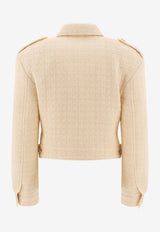 Givenchy Cropped Tweed Jacket Cream BW30JK15MC150_72420