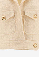 Givenchy Cropped Tweed Jacket Cream BW30JK15MC150_72420