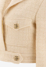 Givenchy Cropped Tweed Jacket Cream BW30JK15MC150_72420