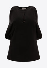 Alexander McQueen Draped Ribbed Tank Top 804191QLADW1000_72505 Black