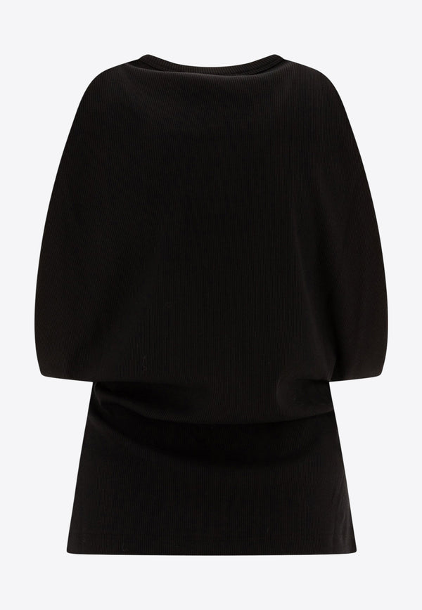 Alexander McQueen Draped Ribbed Tank Top 804191QLADW1000_72505 Black