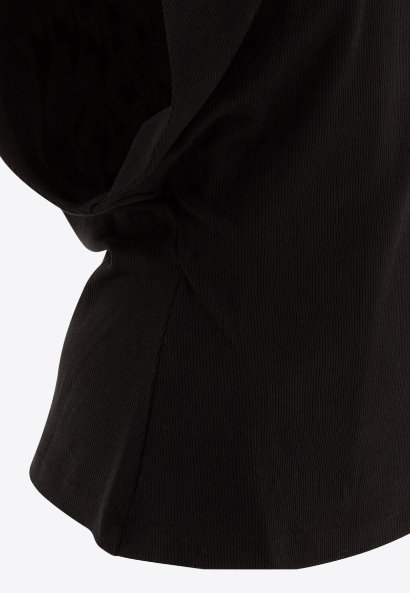 Alexander McQueen Draped Ribbed Tank Top 804191QLADW1000_72505 Black