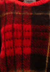 Alexander McQueen Tartan Distressed Sweater 807292Q1BBC6130_72528 Red