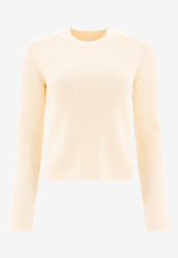 Isabel Marant Etoile Gabyne Ribbed Knit Sweater Cream 24APU0515FAB3L07E23EC_72490