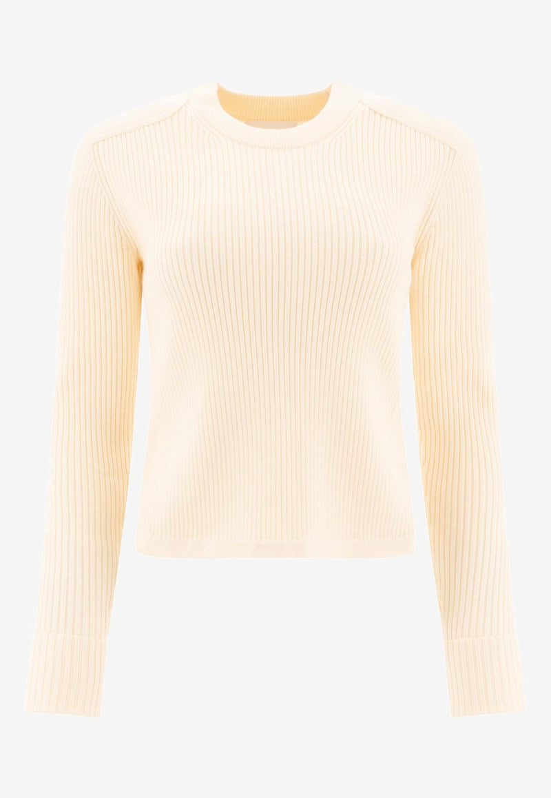 Isabel Marant Etoile Gabyne Ribbed Knit Sweater Cream 24APU0515FAB3L07E23EC_72490