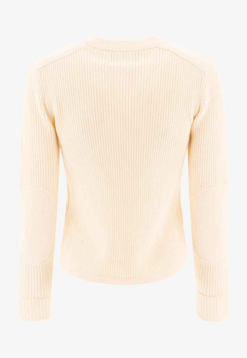 Isabel Marant Etoile Gabyne Ribbed Knit Sweater Cream 24APU0515FAB3L07E23EC_72490