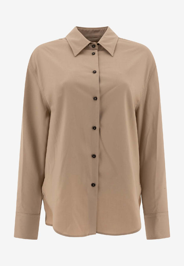 Loulou Studio Eliana Long-Sleeved Shirt Beige ELIANABEIGE_72618