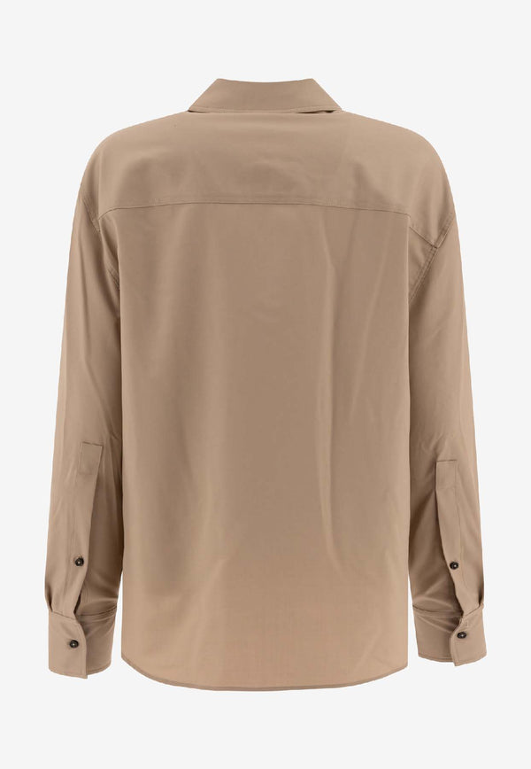 Loulou Studio Eliana Long-Sleeved Shirt Beige ELIANABEIGE_72618