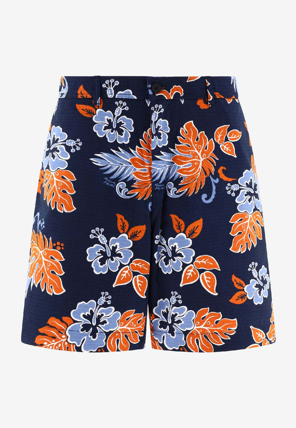 Maison Kitsuné Printed Board Shorts Blue MM01402WW4016O492_72900