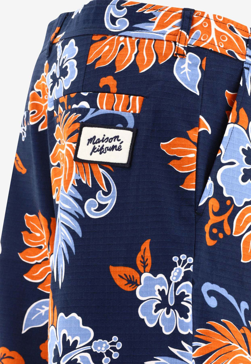 Maison Kitsuné Printed Board Shorts Blue MM01402WW4016O492_72900