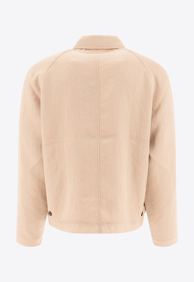 Stüssy Zip-Up Overshirt Beige 1157731207 BONE_72929