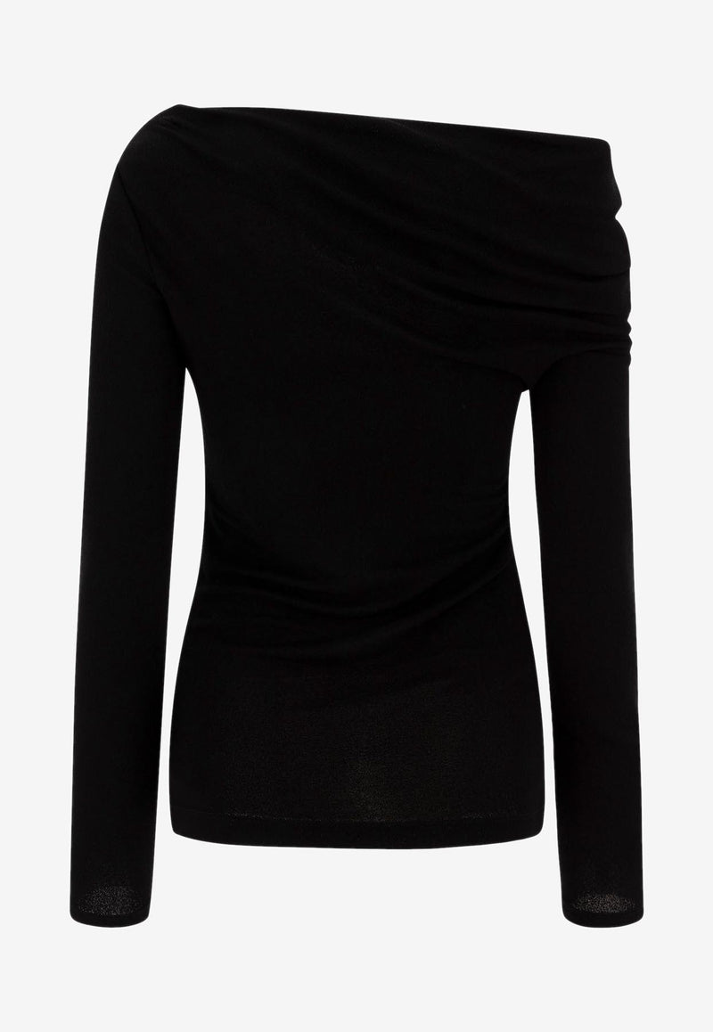 Givenchy Asymmetrical Draped Top Black BW61BL316L001_72975