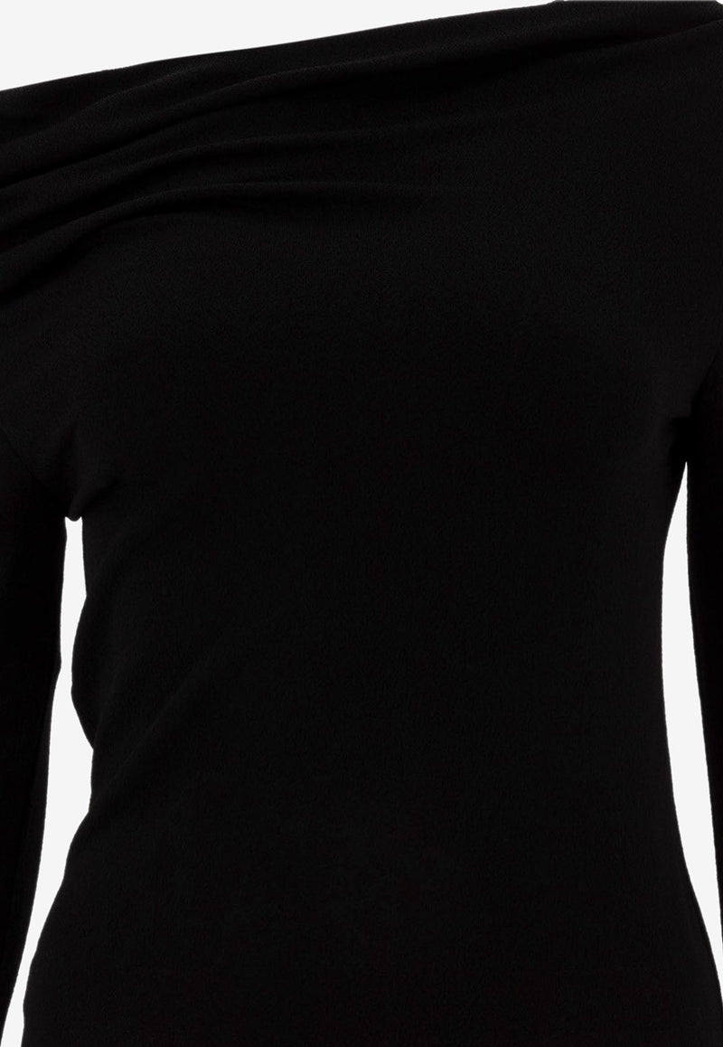 Givenchy Asymmetrical Draped Top Black BW61BL316L001_72975