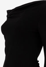 Givenchy Asymmetrical Draped Top Black BW61BL316L001_72975