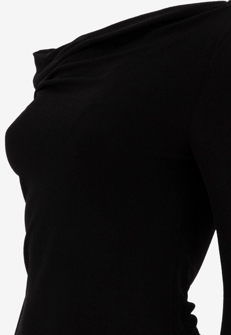 Givenchy Asymmetrical Draped Top Black BW61BL316L001_72975